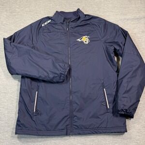 CCM Tactical Degree Men's Hockey Jacket M Navy Blue Full Zip Windbreaker Embroid